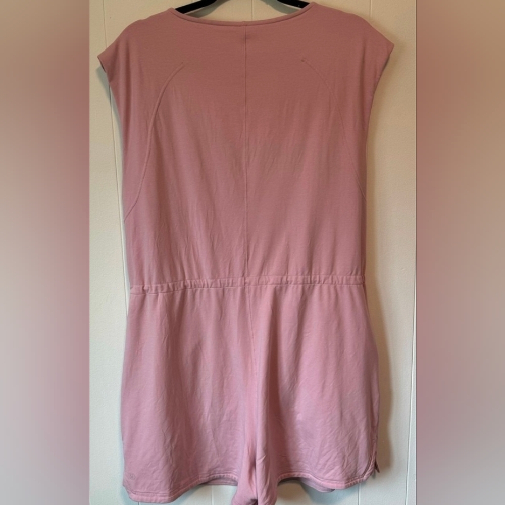 LULULEMON French Terry V-Neck Romper in Pink Peony, 10 - Picture 2 of 3